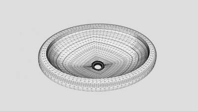 椭圆形台盆SU模型下载_sketchup草图大师SKP模型