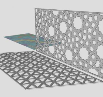 现代装饰面板SU模型下载_sketchup草图大师SKP模型