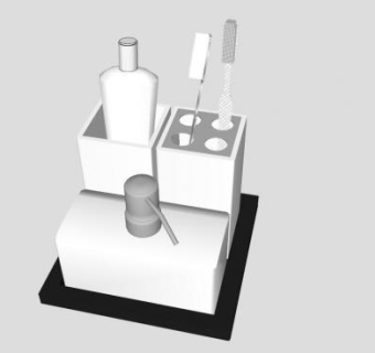 黑白卫浴浴室配件SU模型下载_sketchup草图大师SKP模型