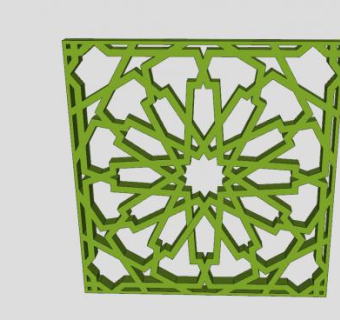 欧式绿色雕刻装饰SU模型下载_sketchup草图大师SKP模型
