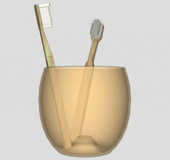卫浴牙刷玻璃杯SU模型下载_sketchup草图大师SKP模型