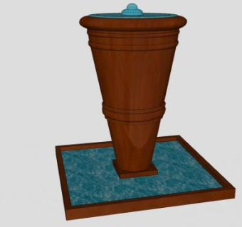 欧式锥形瓮喷泉SU模型下载_sketchup草图大师SKP模型