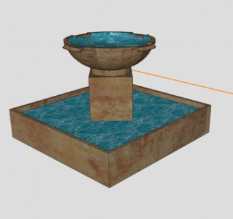 欧式盆状喷泉SU模型下载_sketchup草图大师SKP模型