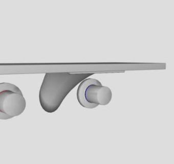 3孔带喷口面盆混合器SU模型下载_sketchup草图大师SKP模型