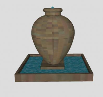 花瓶状喷泉水池SU模型下载_sketchup草图大师SKP模型