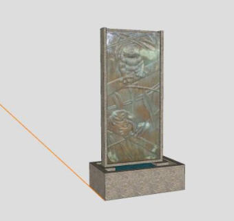 欧式竹蛙面板喷泉SU模型下载_sketchup草图大师SKP模型
