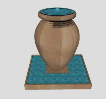 欧式瓶缸喷泉SU模型下载_sketchup草图大师SKP模型