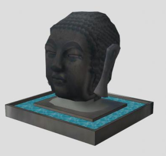 佛陀喷泉SU模型下载_sketchup草图大师SKP模型