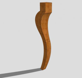 木椅脚SU模型下载_sketchup草图大师SKP模型