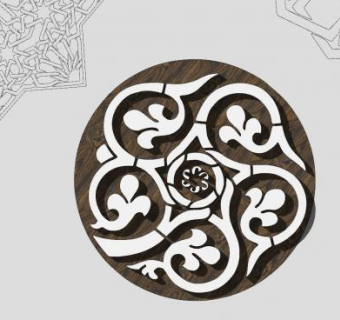 欧式叶子纹圆形雕刻SU模型下载_sketchup草图大师SKP模型