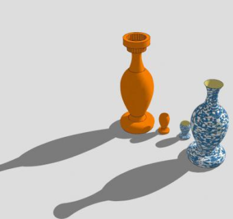 花瓶和杯子SU模型下载_sketchup草图大师SKP模型