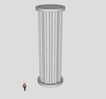 欧式圆柱型檐柱SU模型下载_sketchup草图大师SKP模型