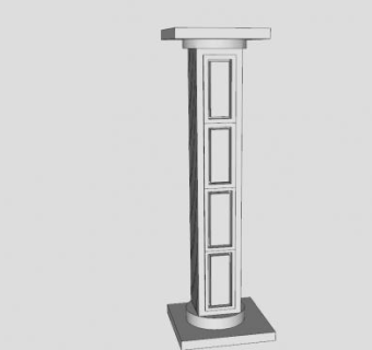 石材方柱SU模型下载_sketchup草图大师SKP模型