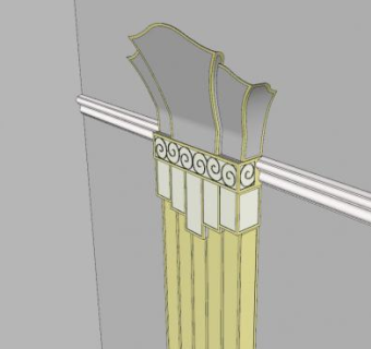 现代小型半柱壁柱SU模型下载_sketchup草图大师SKP模型