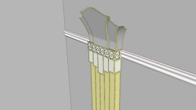 现代小型半柱壁柱SU模型下载_sketchup草图大师SKP模型