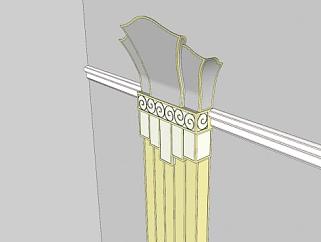 现代小型半柱壁柱SU模型下载_sketchup草图大师SKP模型