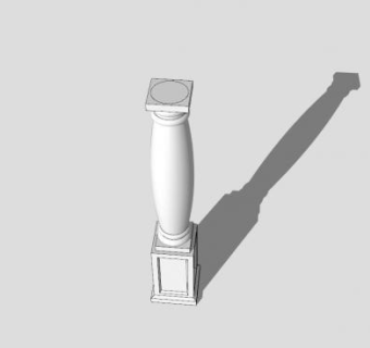 欧式混凝土圆柱SU模型下载_sketchup草图大师SKP模型
