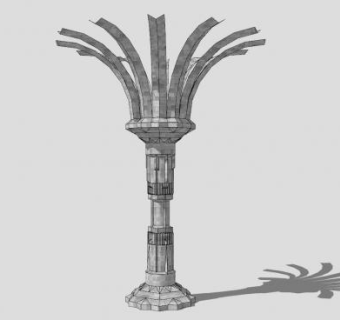 倒刷型石柱SU模型下载_sketchup草图大师SKP模型