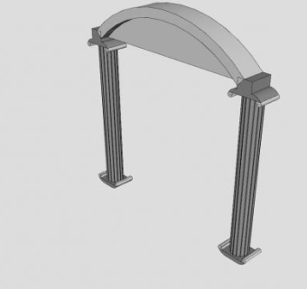 欧式拱门柱SU模型下载_sketchup草图大师SKP模型