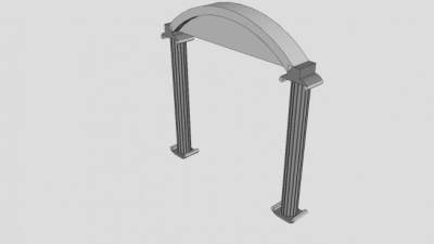 欧式拱门柱SU模型下载_sketchup草图大师SKP模型