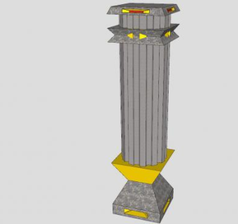 欧式镶金石柱SU模型下载_sketchup草图大师SKP模型
