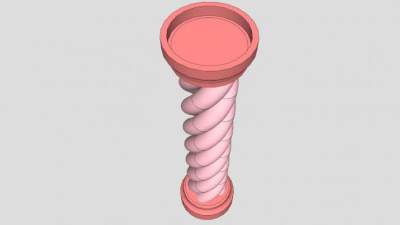 粉色螺旋柱SU模型下载_sketchup草图大师SKP模型