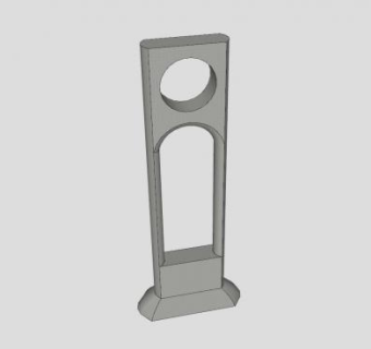 吊桥石柱SU模型下载_sketchup草图大师SKP模型