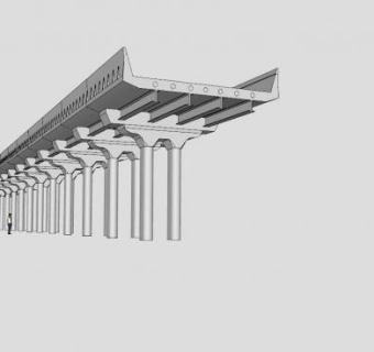 钢梁桥柱SU模型下载_sketchup草图大师SKP模型