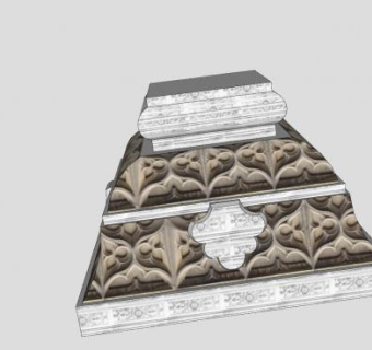 欧式古典柱基SU模型下载_sketchup草图大师SKP模型
