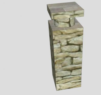 石砖柱SU模型下载_sketchup草图大师SKP模型