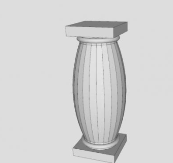 桶形混泥土石柱SU模型下载_sketchup草图大师SKP模型