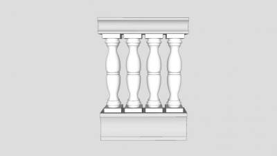 楼房护栏柱SU模型下载_sketchup草图大师SKP模型