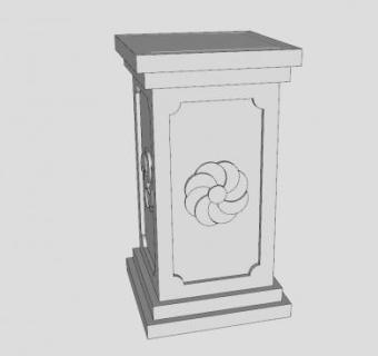 室内欧式方柱SU模型下载_sketchup草图大师SKP模型