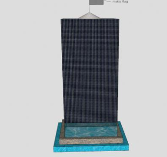 马赛克砖景观柱子SU模型下载_sketchup草图大师SKP模型