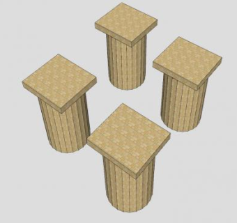 古希腊神庙柱子SU模型下载_sketchup草图大师SKP模型