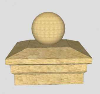 带球顶的柱帽SU模型下载_sketchup草图大师SKP模型