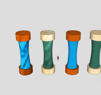 投影纹理柱子SU模型下载_sketchup草图大师SKP模型