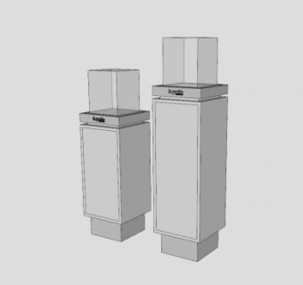 小型立体柱展示柜SU模型下载_sketchup草图大师SKP模型
