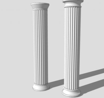 双罗马柱SU模型下载_sketchup草图大师SKP模型