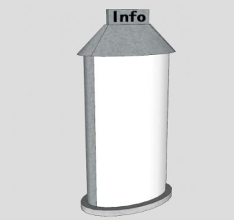 立体广告支柱SU模型下载_sketchup草图大师SKP模型