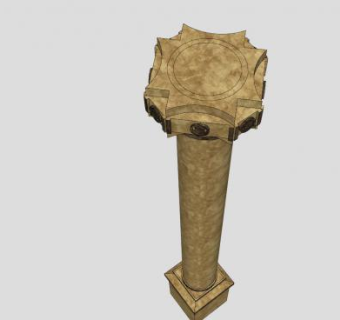 复古大理石石柱SU模型下载_sketchup草图大师SKP模型