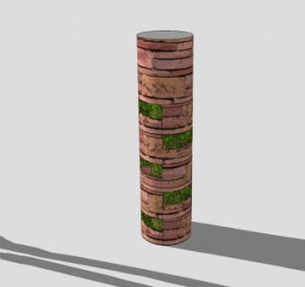 种植园石柱SU模型下载_sketchup草图大师SKP模型