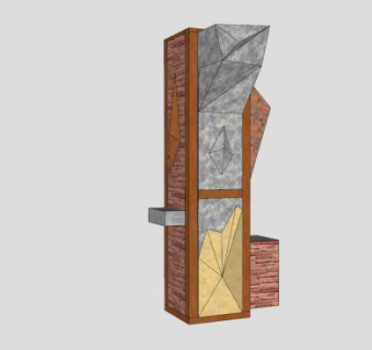 攀岩墙石柱SU模型下载_sketchup草图大师SKP模型