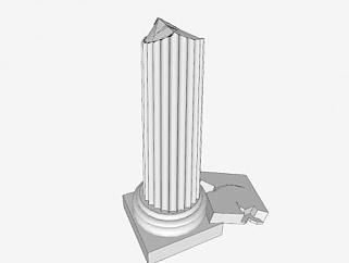 破裂的古希腊石柱SU模型下载_sketchup草图大师SKP模型