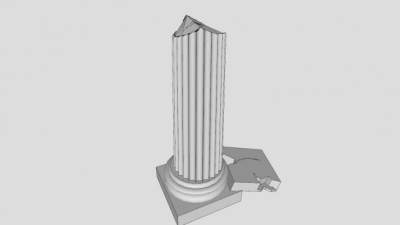 破裂的古希腊石柱SU模型下载_sketchup草图大师SKP模型