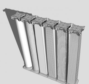 爱奥尼亚圆柱SU模型下载_sketchup草图大师SKP模型