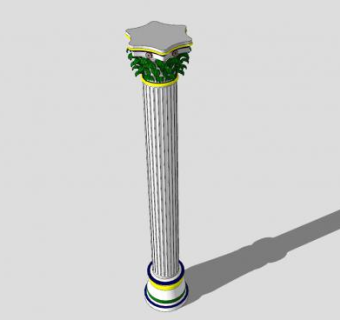 科林斯式柱SU模型下载_sketchup草图大师SKP模型