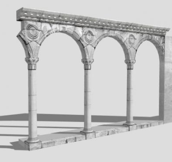 欧洲中世纪门廊SU模型下载_sketchup草图大师SKP模型