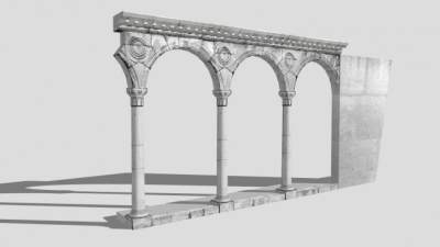 欧洲中世纪门廊SU模型下载_sketchup草图大师SKP模型