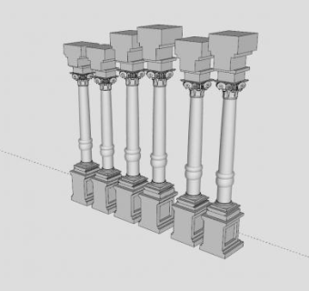 科林斯式圆柱SU模型下载_sketchup草图大师SKP模型